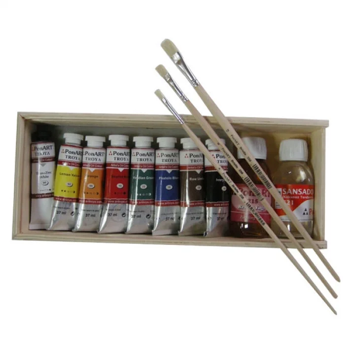 Supertrend Troya Ahşap Kutulu Yağlı Boya Seti