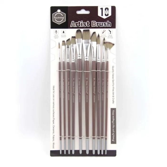 Supertrend Uzun Saplı Sentetik Karma Fırça Seti 10’lu