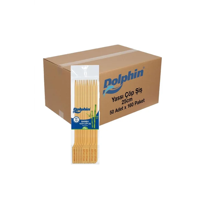 Supertrend Yassı Çöp Şiş 25cm 50 Adet x 160 Paket (Koli)