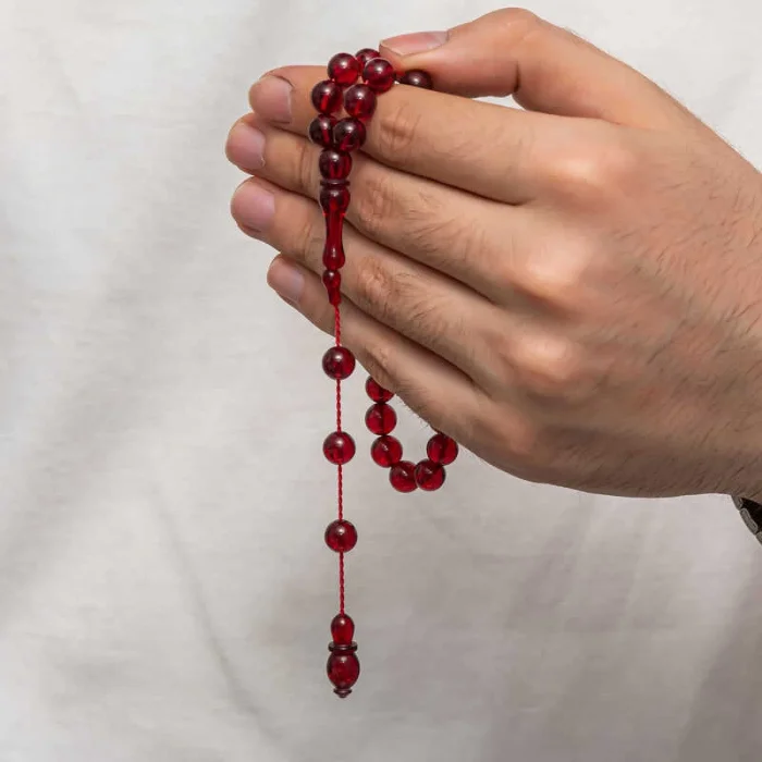 Supertrend Yuvarlak Sıkma Kehribar Tesbih