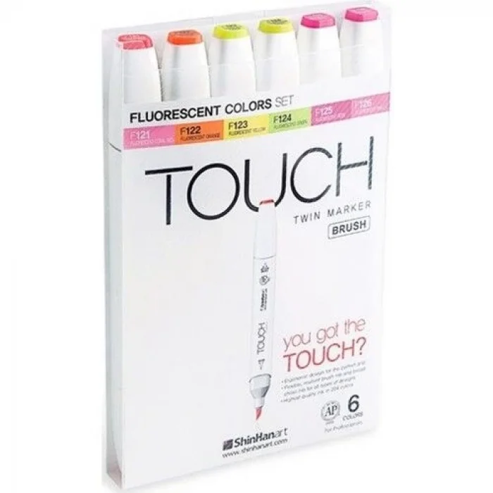 Touch Twin Brush Marker Fırça Uçlu Marker Seti 6 Renk FLORASAN RENKLER