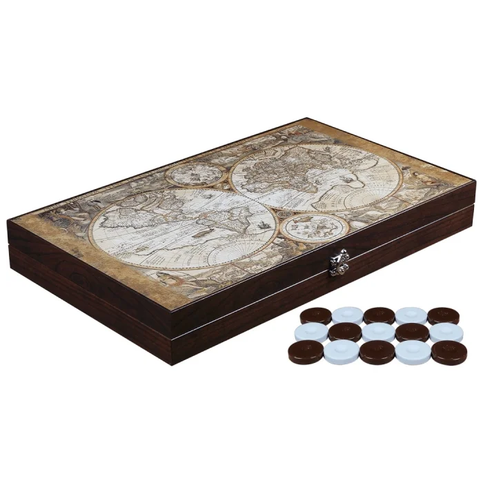 Trendy Deri Haritalı Tavla