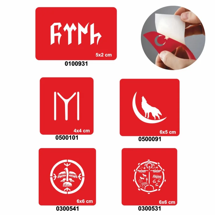 Türk 5li Set Geçici Dövme Kına Şablonu