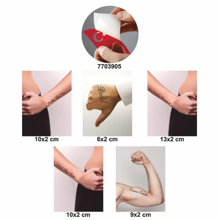 Umudumuz Yaşamak 5 li Set Geçici Dövme Kına Şablonu