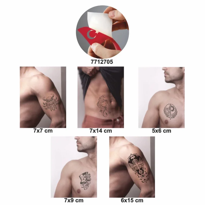 Ütopya Dünya 5 li Set Geçici Dövme Kına Şablonu