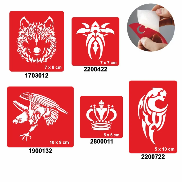 Yalnız Kurt 5li Set Geçici Dövme Kına Şablonu