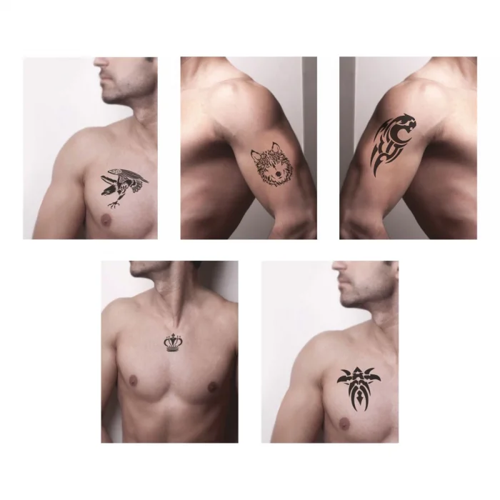 Yalnız Kurt 5li Set Geçici Dövme Kına Şablonu