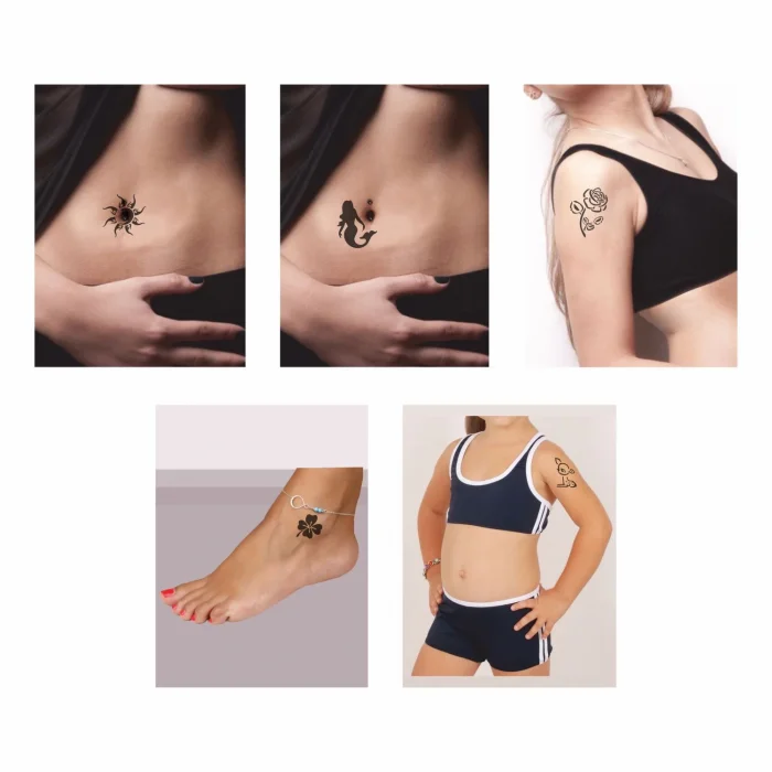 Zarif Kadın Desenleri Hint Kınası ile Geçici Dövme Yapma Seti