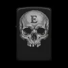 Benzinli Çakmak Kuru Kafa Figürlü E Harfli Tasarım - V11