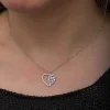 Supertrend Gümüş Baget Taşlı Kalp Kadın Kolye