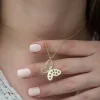 Supertrend ​​gümüş Gold Kelebek Bayan Kolye
