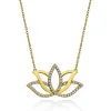 Supertrend Gümüş Gold Lotus Çiçeği Kadın Kolye
