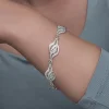 Supertrend Gümüş İkili Yaprak Telkari Kadın Bileklik