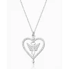 Supertrend Gümüş Kalp İçinde Kanatlı Sonsuzluk Kolye