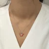 Supertrend Gümüş Kırmızı Kaplangözü Taşlı Kelebek Kolye