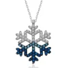 Supertrend Gümüş Mavi Taşlı Kar Tanesi Kadın Kolye