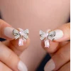 Supertrend Gümüş Pembe Taşlı Fiyonk Kadın Küpe