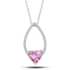 Supertrend Gümüş Pembe Taşlı Kalp Kadın Kolye