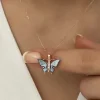 Supertrend Gümüş Rose Antrasit Kaplangözü Taşlı Kelebek Kolye