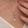 Supertrend Gümüş Rose Beyaz Bahar Çiçeği Kolye