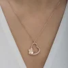 Supertrend Gümüş Rose Çiçekli Kalp Kadın Kolye