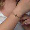 Supertrend Gümüş Rose Kalpli Sonsuzluk Kadın Bileklik