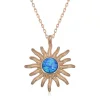 Supertrend ​gümüş Rose Mavi Opal Taşlı Güneş Kadın Kolye