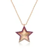 Supertrend Gümüş Rose Pembe Fırfır Desenli Yıldız Bayan Kolye