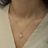 Supertrend Gümüş Rose Pembe Taşlı Umut Çiçeği Kolye