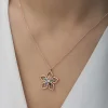 Supertrend ​gümüş Rose Renkli Taşlı Çiçek Kadın Kolye