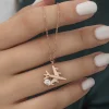 Supertrend Gümüş Rose Tek Taşlı Uçak Kadın Kolye