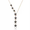 Supertrend Gümüş Siyah Kayan Yıldızlar Bayan Kolye