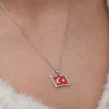 Supertrend Gümüş Türk Bayrağı Kadın Kolye