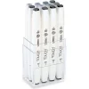 Touch Twin Brush Marker Fırça Uçlu Marker Seti 12 Renk MAVİ/YEŞİL GRİ TONLARI
