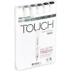 Touch Twin Brush Marker Fırça Uçlu Marker Seti 6 Renk GRİ TONLARI