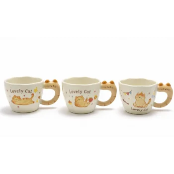 3D Kedi Figürlü Kupa Bardak TKN5036