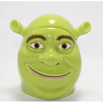 3D Shrek Tasarımı Kapaklı Kupa Bardak TKN4534