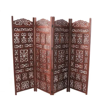 Ahşap Maun Rengi El Oyması Paravan NO:A