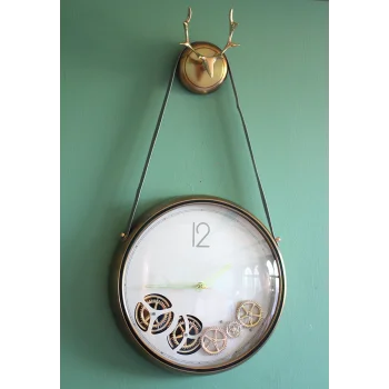 Çarklı Geyikli Duvar Saati TKN1586