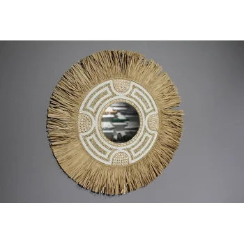 Hasırlı Duvar Aynası 3Natural-5