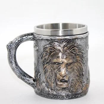 Paslanmaz Çelik Aslan Büstü Kupa Bardak TKN2562
