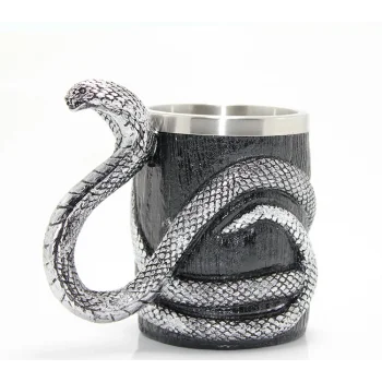 Paslanmaz Çelik Yılan Tasarımlı Kupa Bardak TKN1019