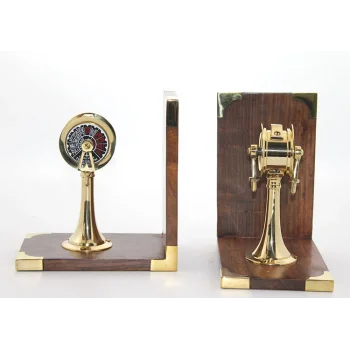 Pirinç Makina Telgrafı Kitap Tutucu 2135