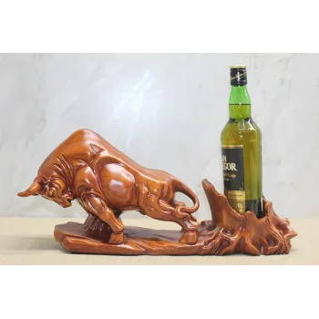Polyester Boğa Figürü Şaraplık TKN3613