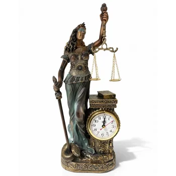 Polyester Saatli Adalet Figürü TKN4414