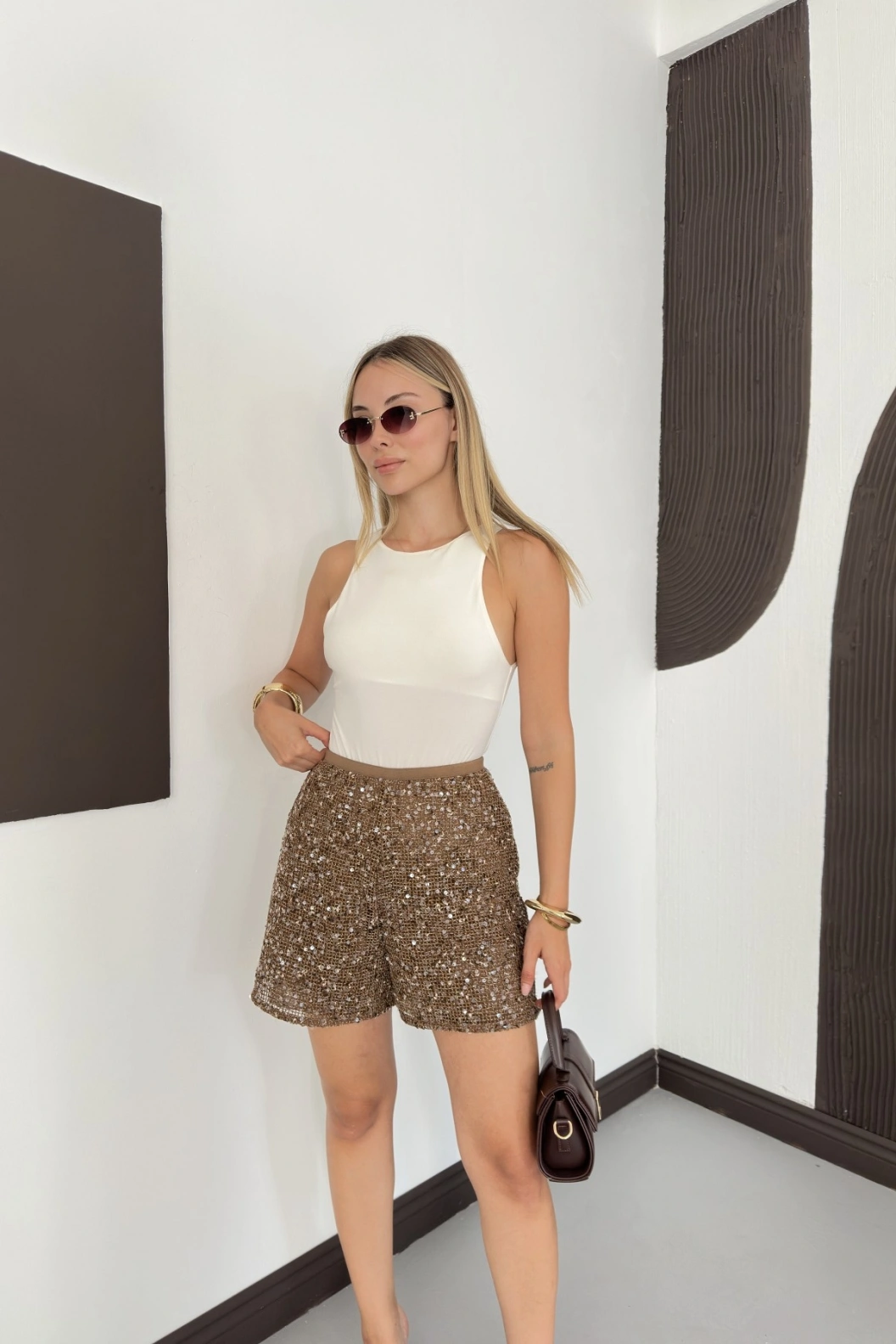 Astarlı Simli Şort