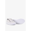 118 İç Dış Hakiki Deri Fermuar Detaylı Erkek Spor Ayakkabı Beyaz