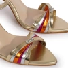 Asia Gold Renkli Önü Açık Topuklu Ayakkabı