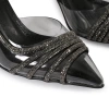 Flory Siyah Taşlı Şeffaf Topuklu Ayakkabı