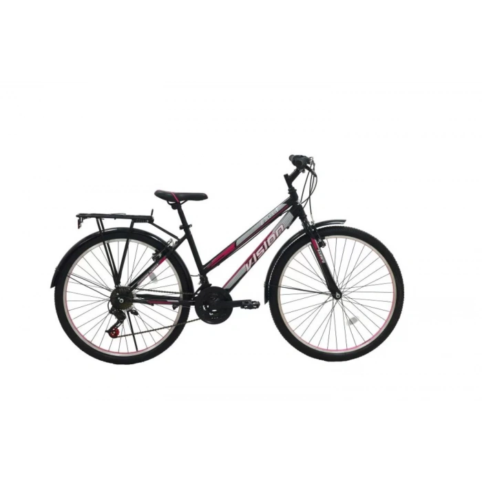Belderia Vision Elegance 24 Jant Sypo Index (3*7) Vites V-Fren Siyah-Pembe Şehir Bisikleti